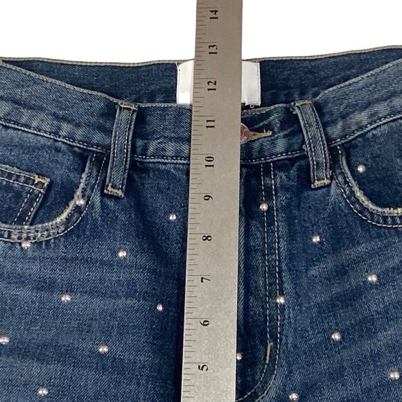 Current/Elliott Cropped Slim High Rise Studded Jeans Women’s Size 28 - Picture 8 of 12